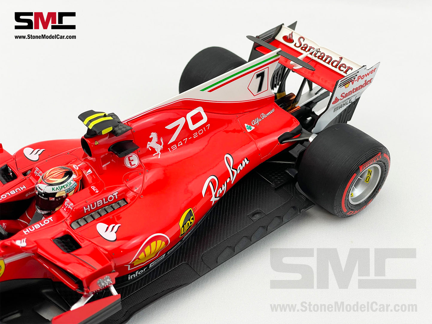 BBR 1:18 Ferrari F1 SF70H #7 Kimi Raikkonen Italy GP Monza 2017 70th Anniversary