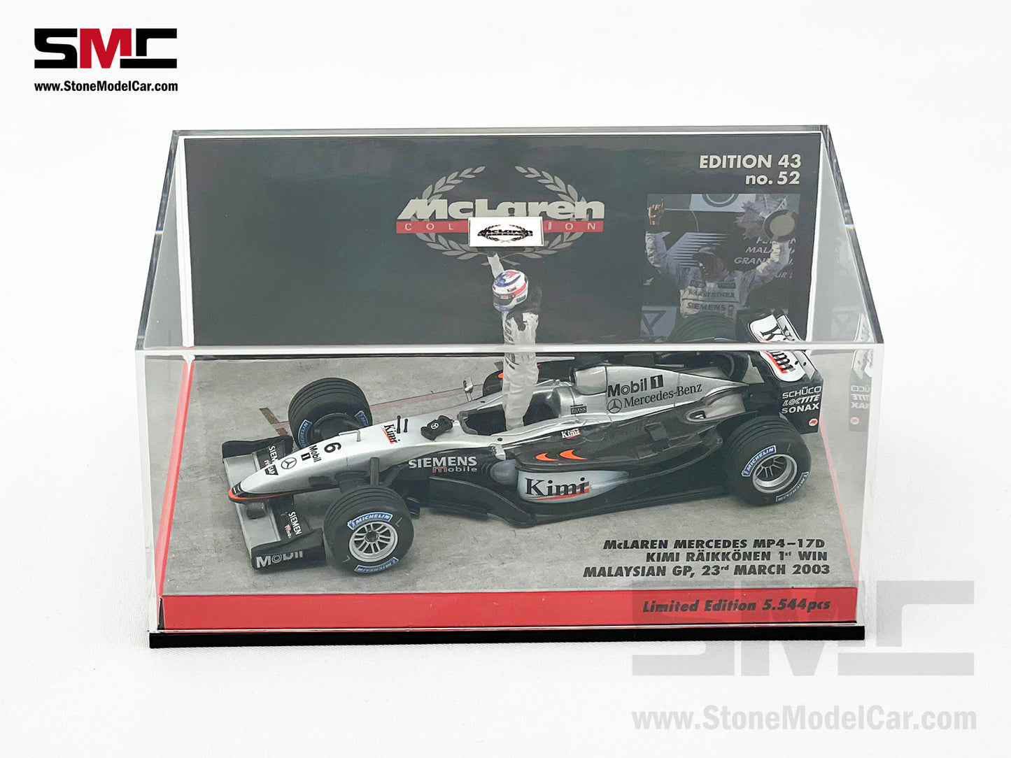 Mclaren F1 MP4-17D #6 Kimi Raikkonen Malaysian GP 2003 1st Win 1:43 MINICHAMPS