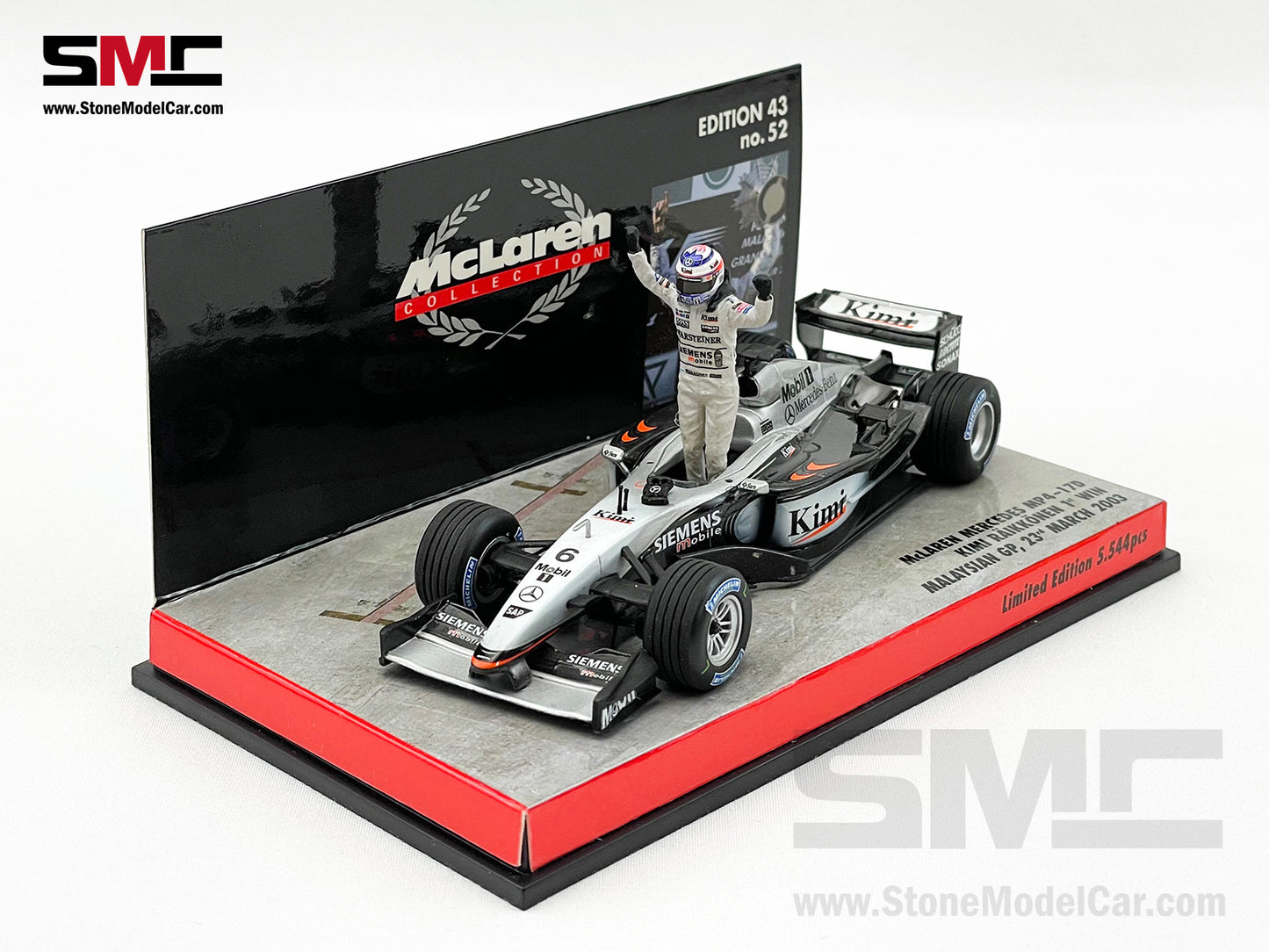 Mclaren F1 MP4-17D #6 Kimi Raikkonen Malaysian GP 2003 1st Win 1:43 MINICHAMPS