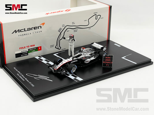 Mclaren F1 MP4-20 #9 Kimi Raikkonen Monaco GP 2005 Winner 1:43 Spark with Figure