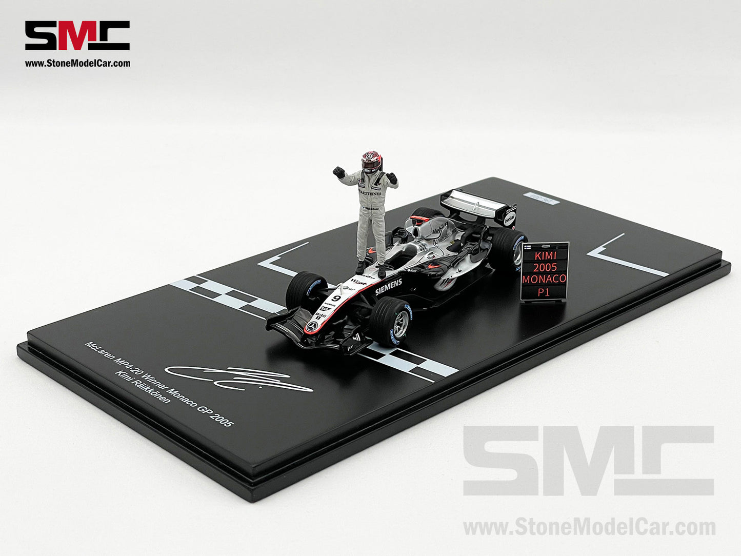 Mclaren F1 MP4-20 #9 Kimi Raikkonen Monaco GP 2005 Winner 1:43 Spark with Figure