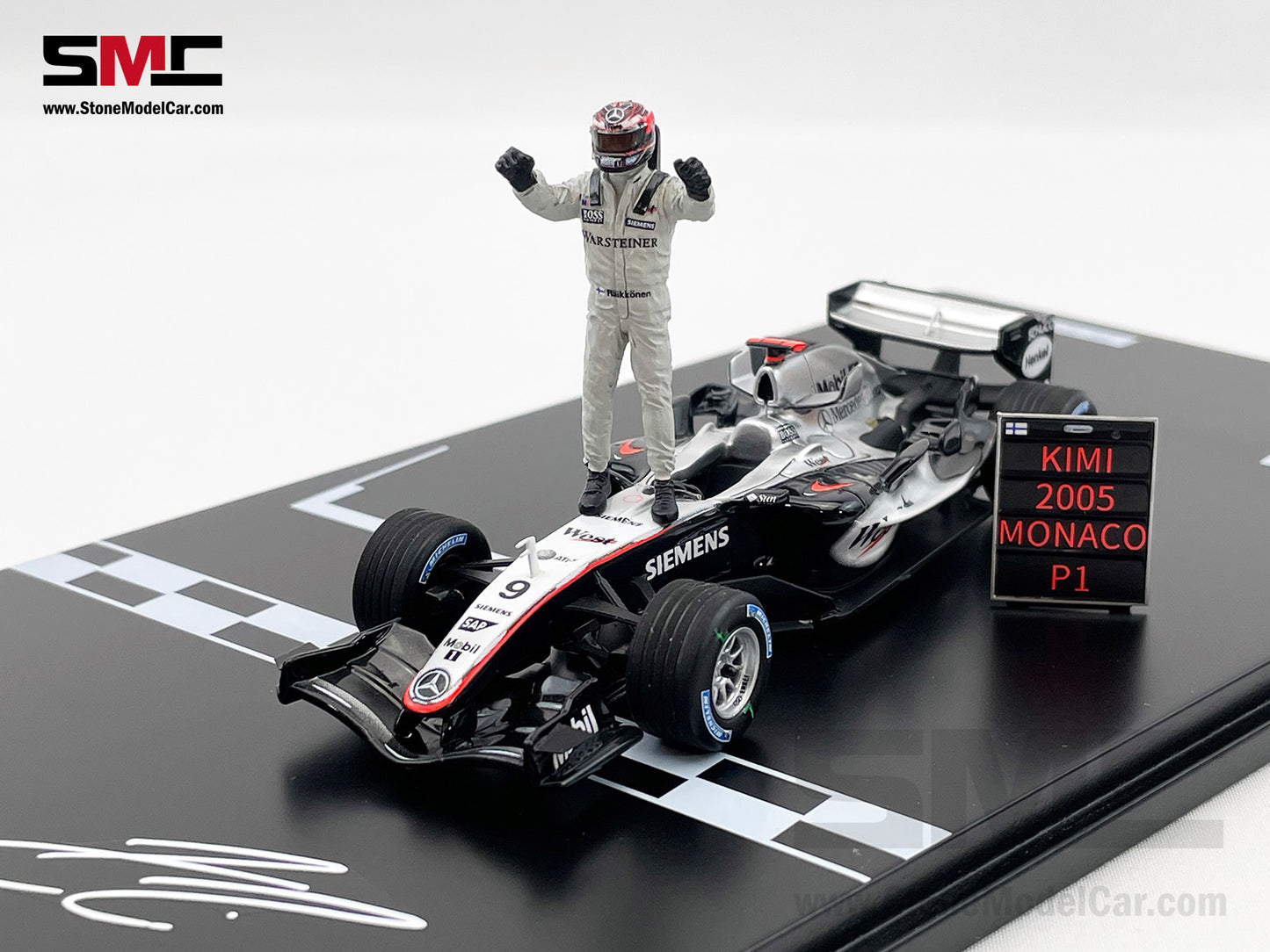 Mclaren F1 MP4-20 #9 Kimi Raikkonen Monaco GP 2005 Winner 1:43 Spark with Figure