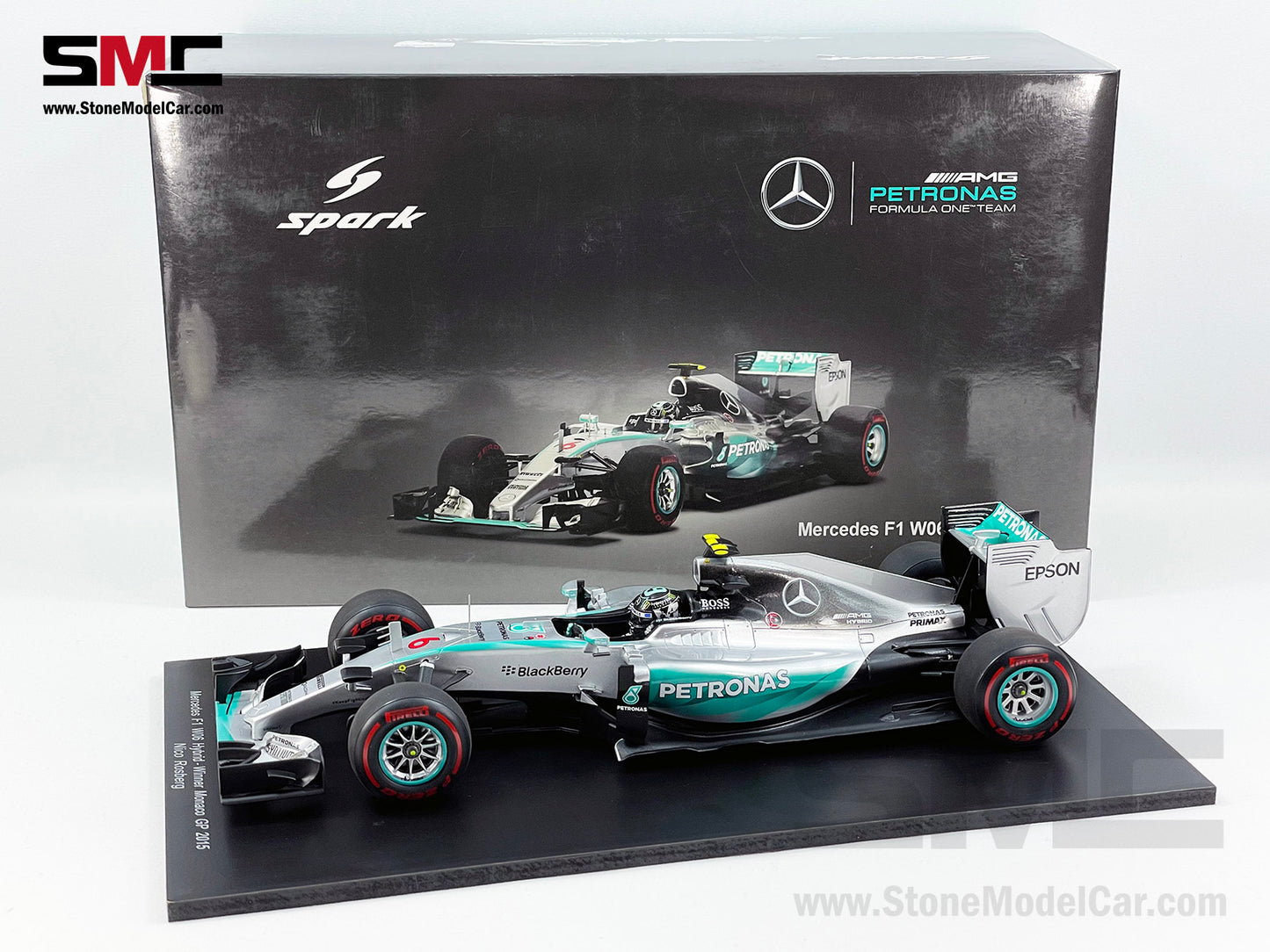 Mercedes AMG Petronas F1 W06 #6 Nico Rosberg Monaco GP Winner 2015 1:18 Spark 18S174