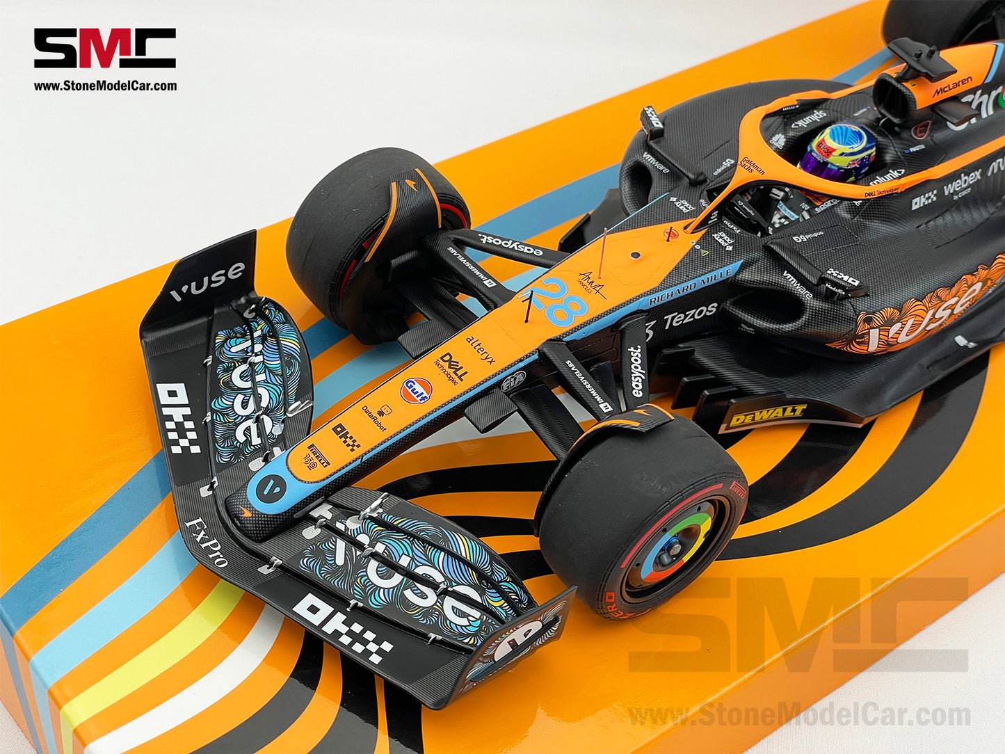 2022 Mclaren F1 MCL36 #28 Oscar Piastri Abu Dhabi GP Test Special Livery 1:18 MINICHAMPS