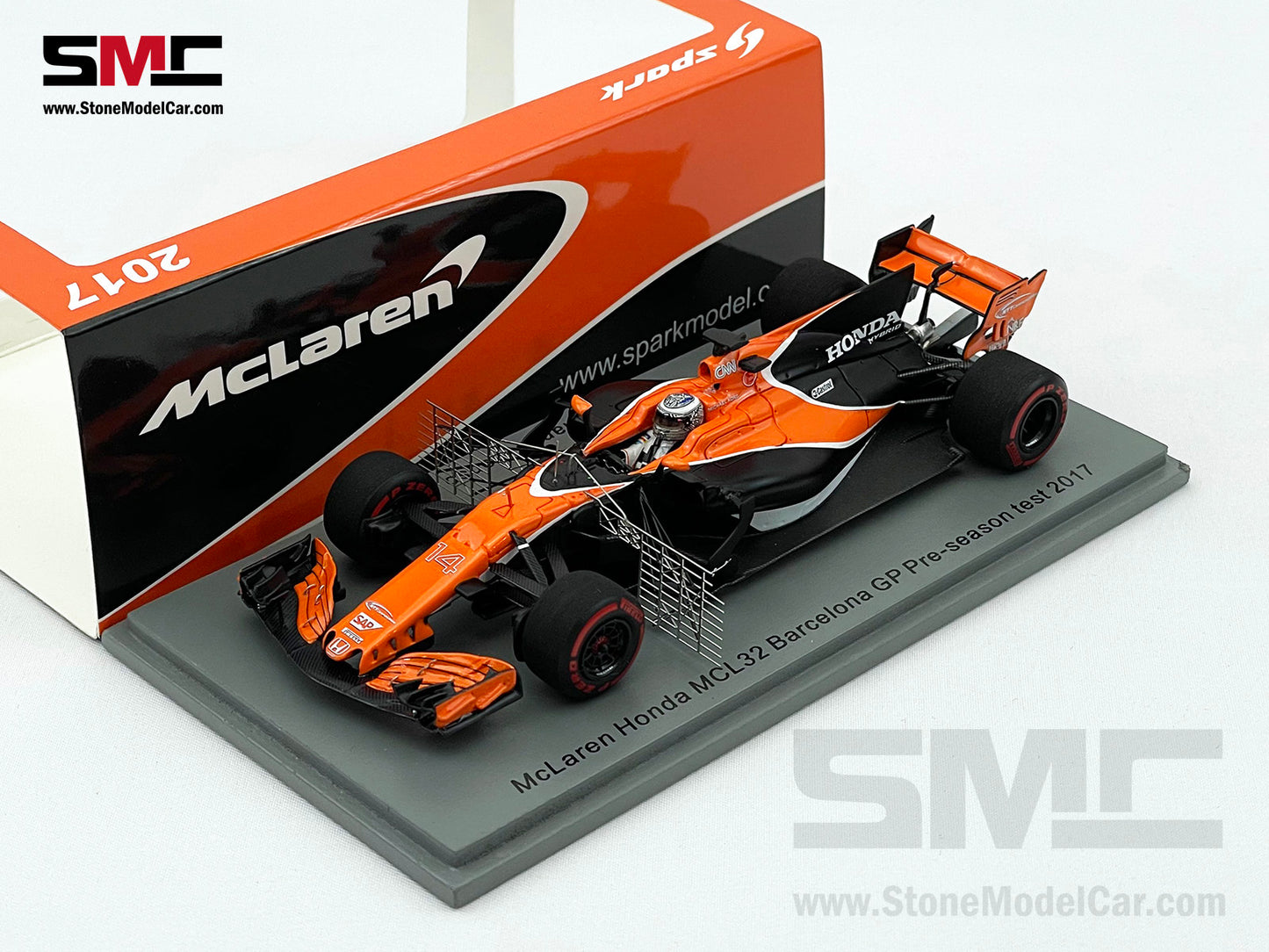 McLaren F1 MCL32 #14 Fernando Alonso Barcelona Aero Test 2017 1:43 Spark S5044