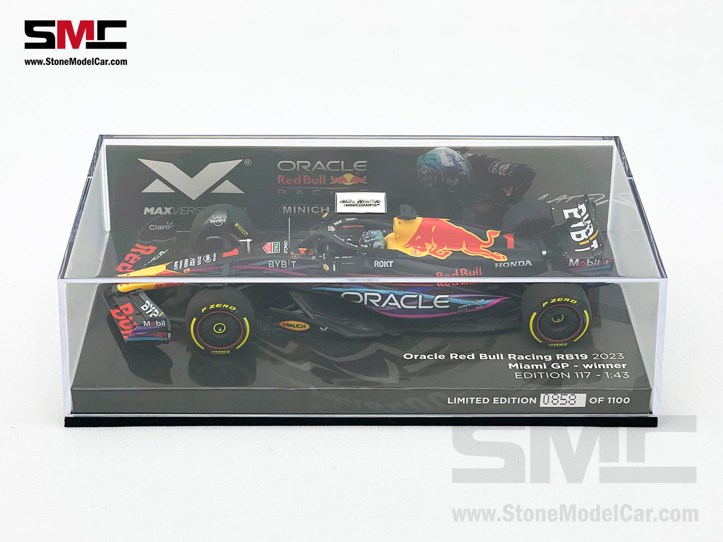 Red Bull F1 RB19 #1 Max Verstappen Winner US Miami GP 2023 World Champion 1:43 MINICHAMPS