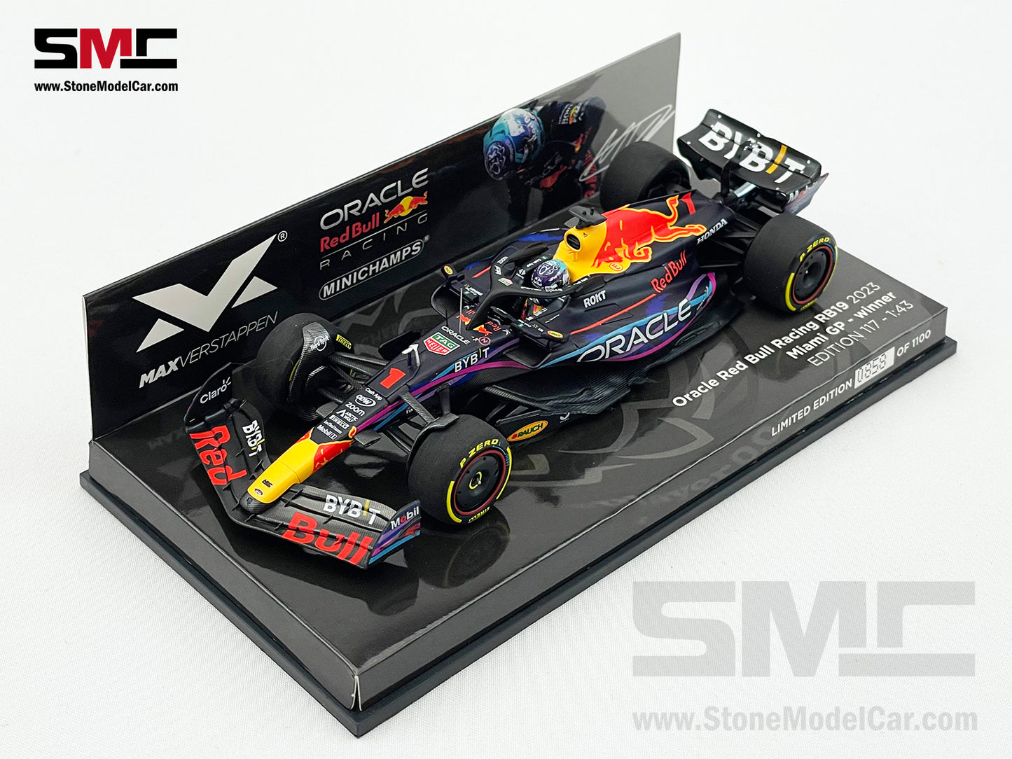 Red Bull F1 RB19 #1 Max Verstappen Winner US Miami GP 2023 World Champion 1:43 MINICHAMPS
