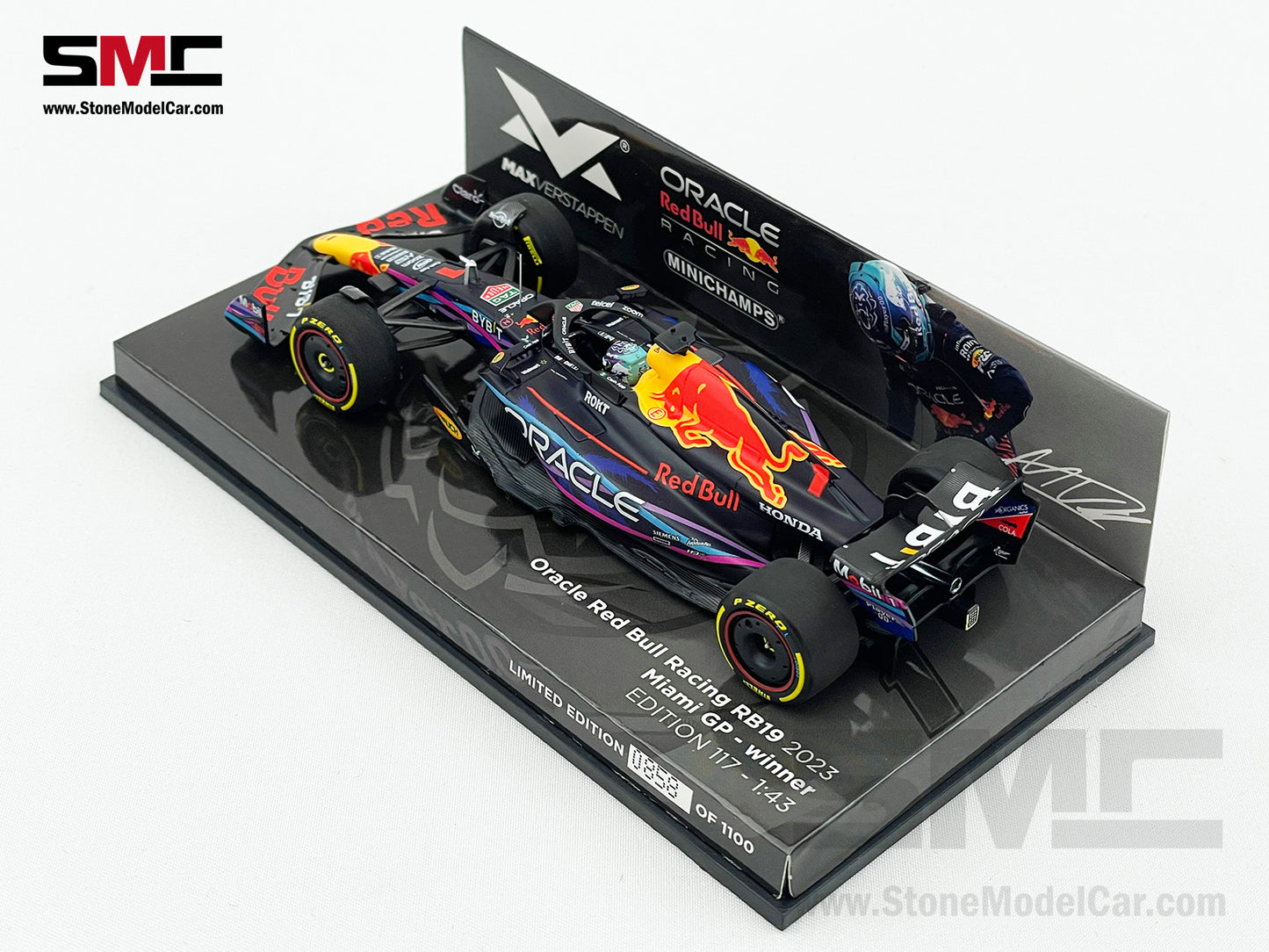 Red Bull F1 RB19 #1 Max Verstappen Winner US Miami GP 2023 World Champion 1:43 MINICHAMPS