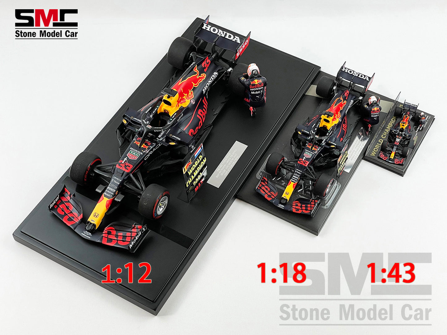 #33 Max Verstappen 2021 World Champion Red Bull F1 RB16B Abu Dhabi GP 1:12 MINICHAMPS with Figure