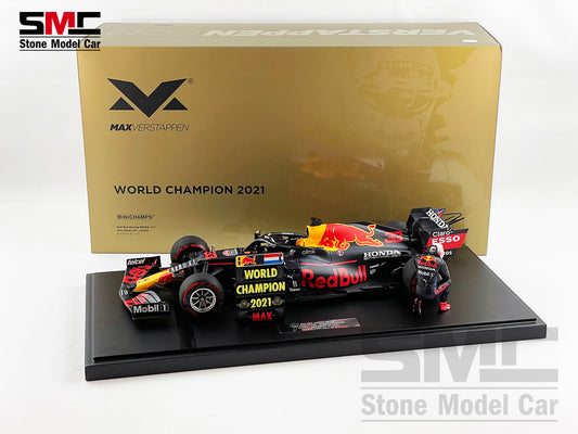 #33 Max Verstappen 2021 World Champion Red Bull F1 RB16B Abu Dhabi GP 1:12 MINICHAMPS with Figure