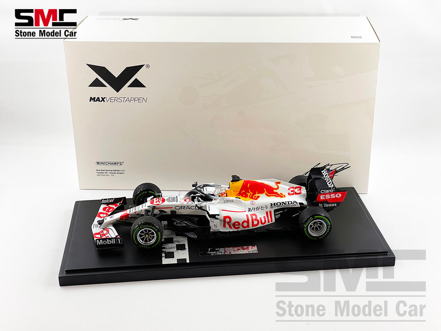 2021 F1 World Champion #33 Max Verstappen Red Bull RB16B Turkish GP Special Livery 1:12 MINICHAMPS