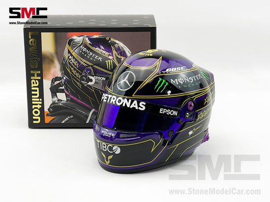 Mercedes F1 W11 #44 Lewis Hamilton Abu Dhabi GP 2020 7x Times World Champion BELL 1:2 Miniature Helmet