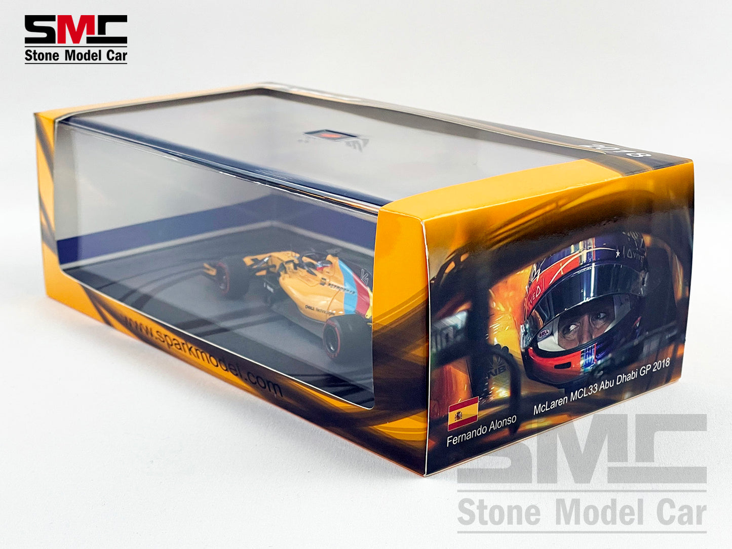 McLaren F1 MCL33 #14 Fernando Alonso Abu Dhabi GP 2018 1st Retirement 1:43 Spark