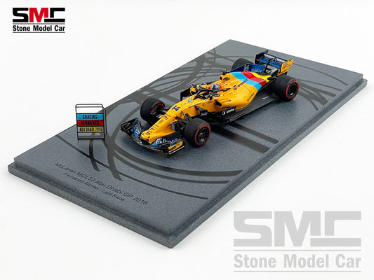 McLaren F1 MCL33 #14 Fernando Alonso Abu Dhabi GP 2018 1st Retirement 1:43 Spark