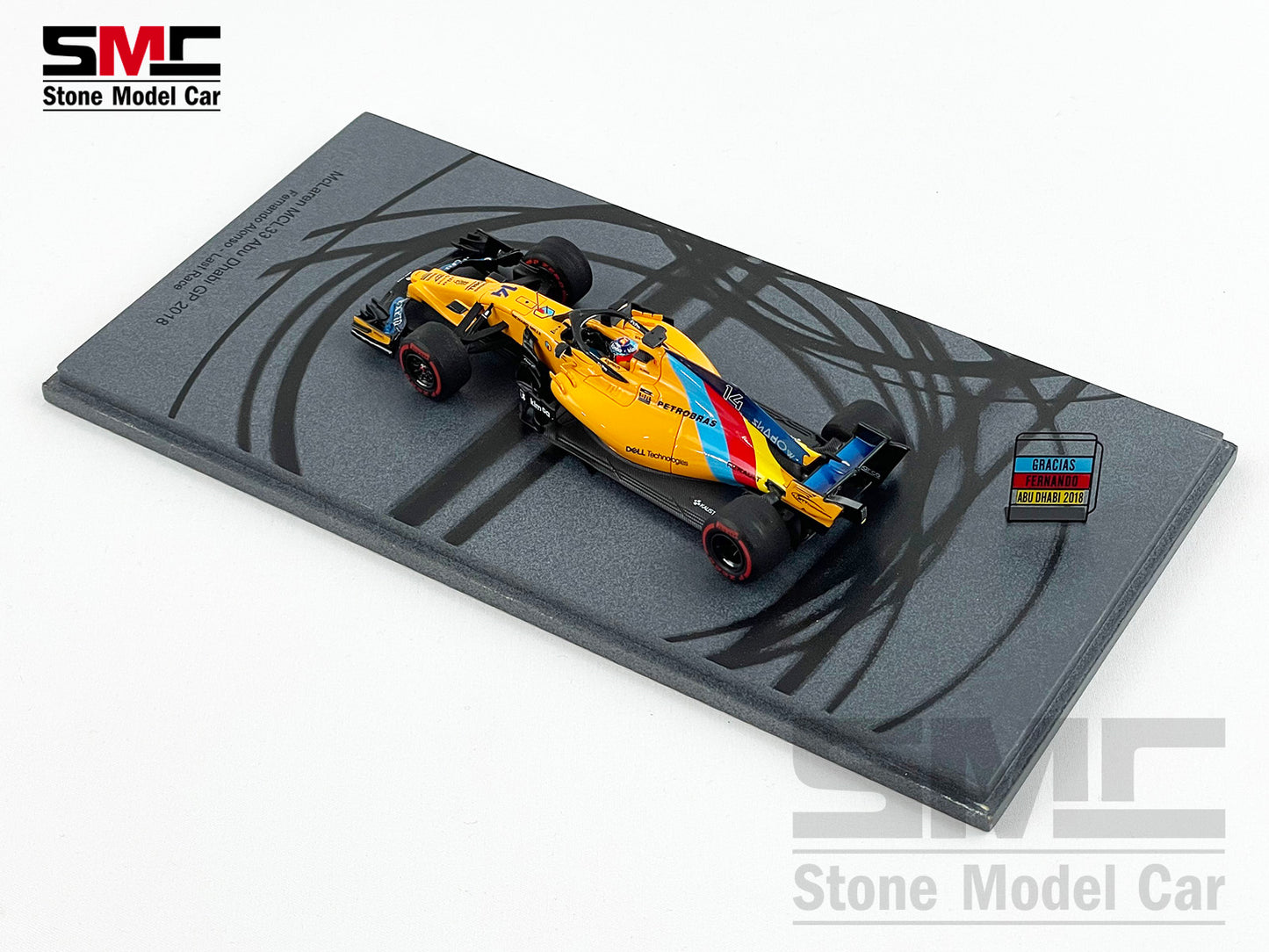 McLaren F1 MCL33 #14 Fernando Alonso Abu Dhabi GP 2018 1st Retirement 1:43 Spark