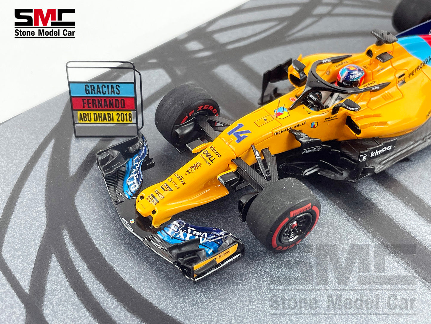 McLaren F1 MCL33 #14 Fernando Alonso Abu Dhabi GP 2018 1st Retirement 1:43 Spark