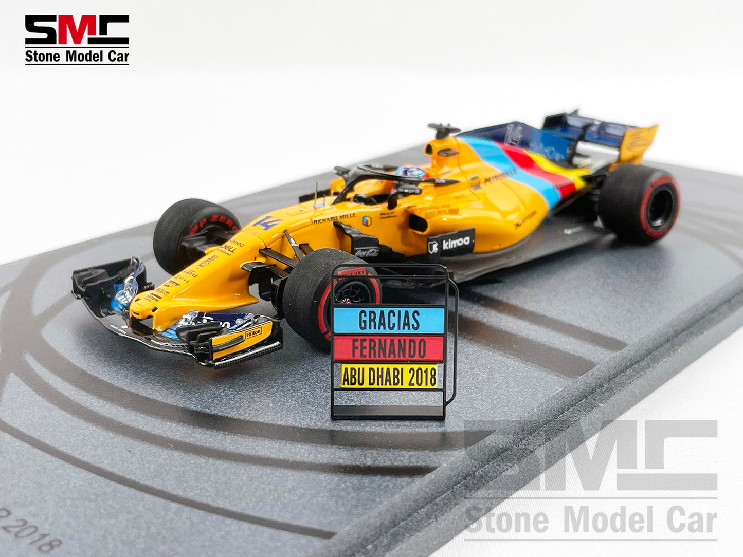 McLaren F1 MCL33 #14 Fernando Alonso Abu Dhabi GP 2018 1st Retirement 1:43 Spark