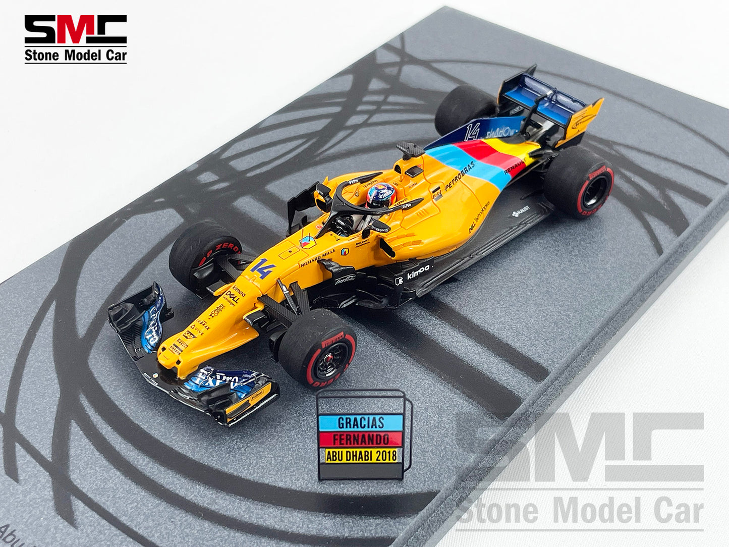 McLaren F1 MCL33 #14 Fernando Alonso Abu Dhabi GP 2018 1st Retirement 1:43 Spark