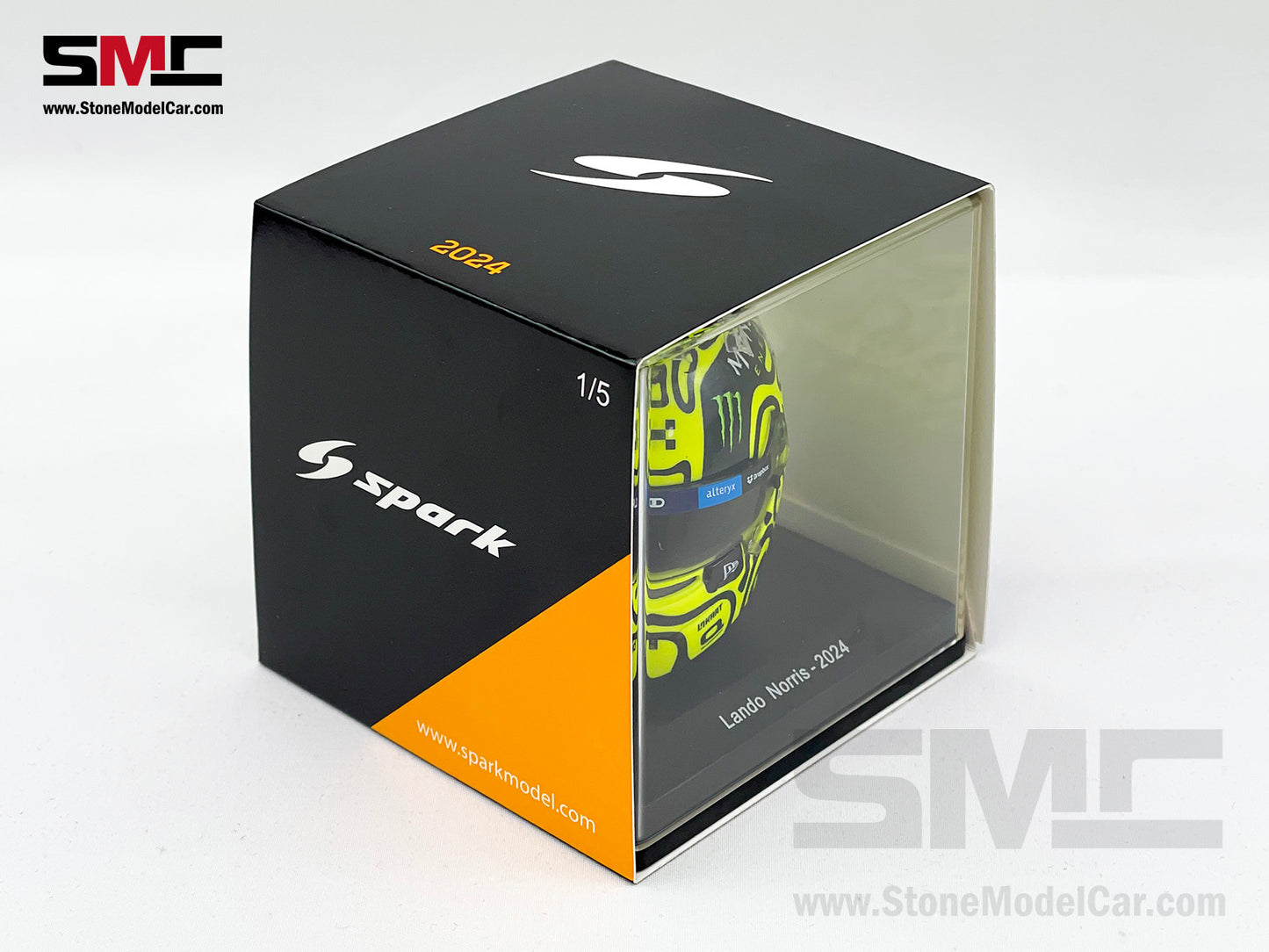 McLaren F1 MCL38 #4 Lando Norris Miami GP 2024 1st Career Win Spark 1:5 Miniature Helmet