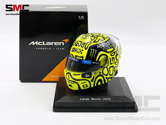 McLaren F1 MCL38 #4 Lando Norris Miami GP 2024 1st Career Win Spark 1:5 Miniature Helmet