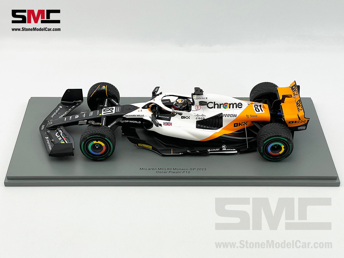 McLaren F1 MCL60 #81 Oscar Piastri 10th Monaco GP 2023 Special Livery Spark 1:18 18S899