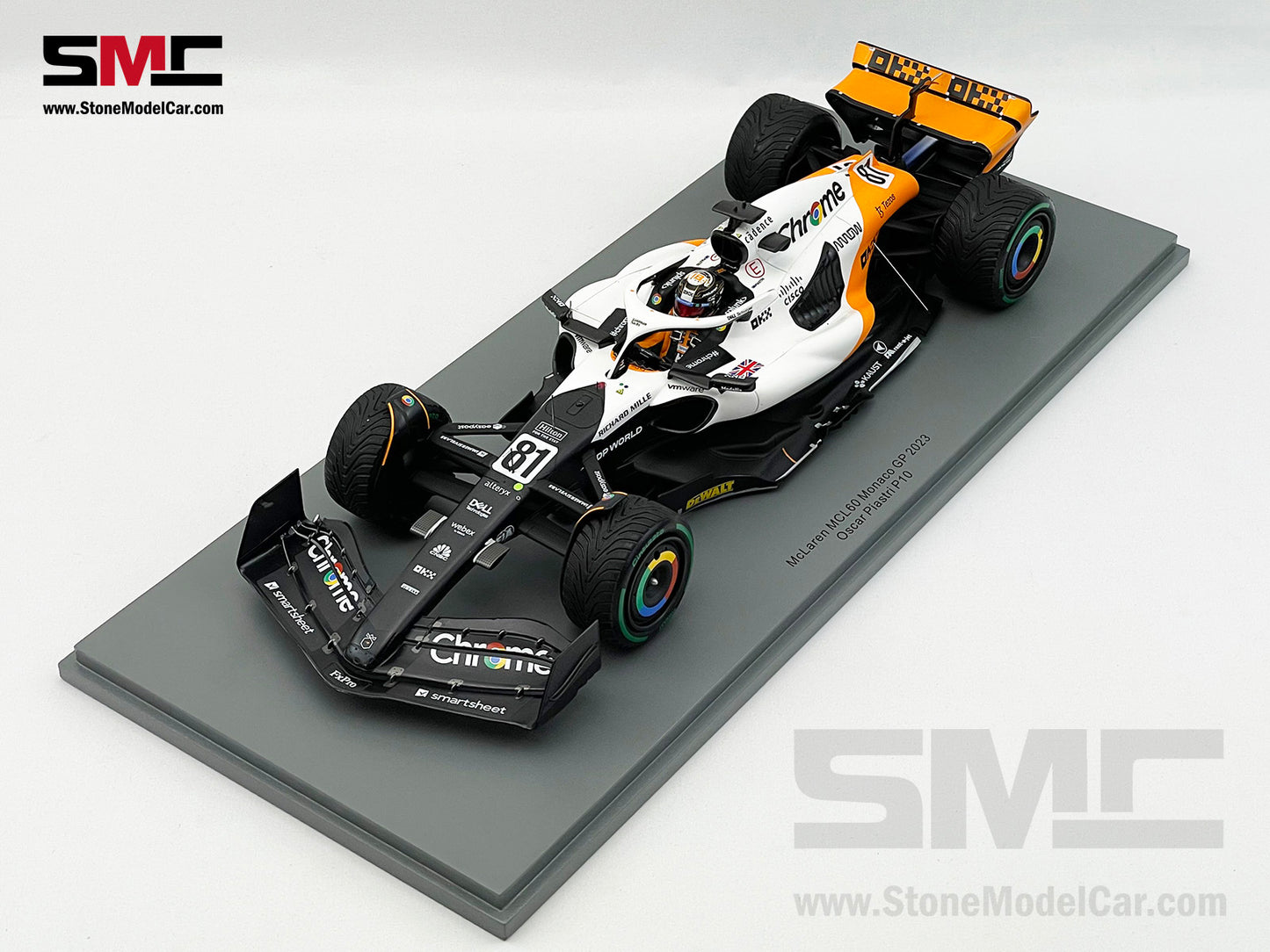 McLaren F1 MCL60 #81 Oscar Piastri 10th Monaco GP 2023 Special Livery Spark 1:18 18S899
