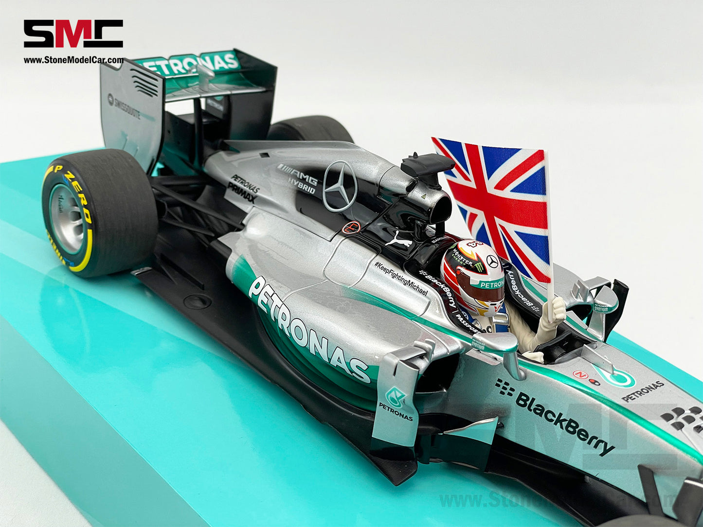 2014 2x World Champion Mercedes F1 W05 #44 Lewis Hamilton Abu Dhabi GP 1:18 MINICHAMPS Gift Box
