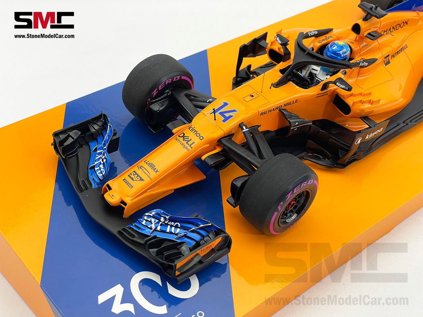 McLaren F1 MCL33 #14 Fernando Alonso Canada 2018 300th GP 1:18 MINICHAMPS Gift Box