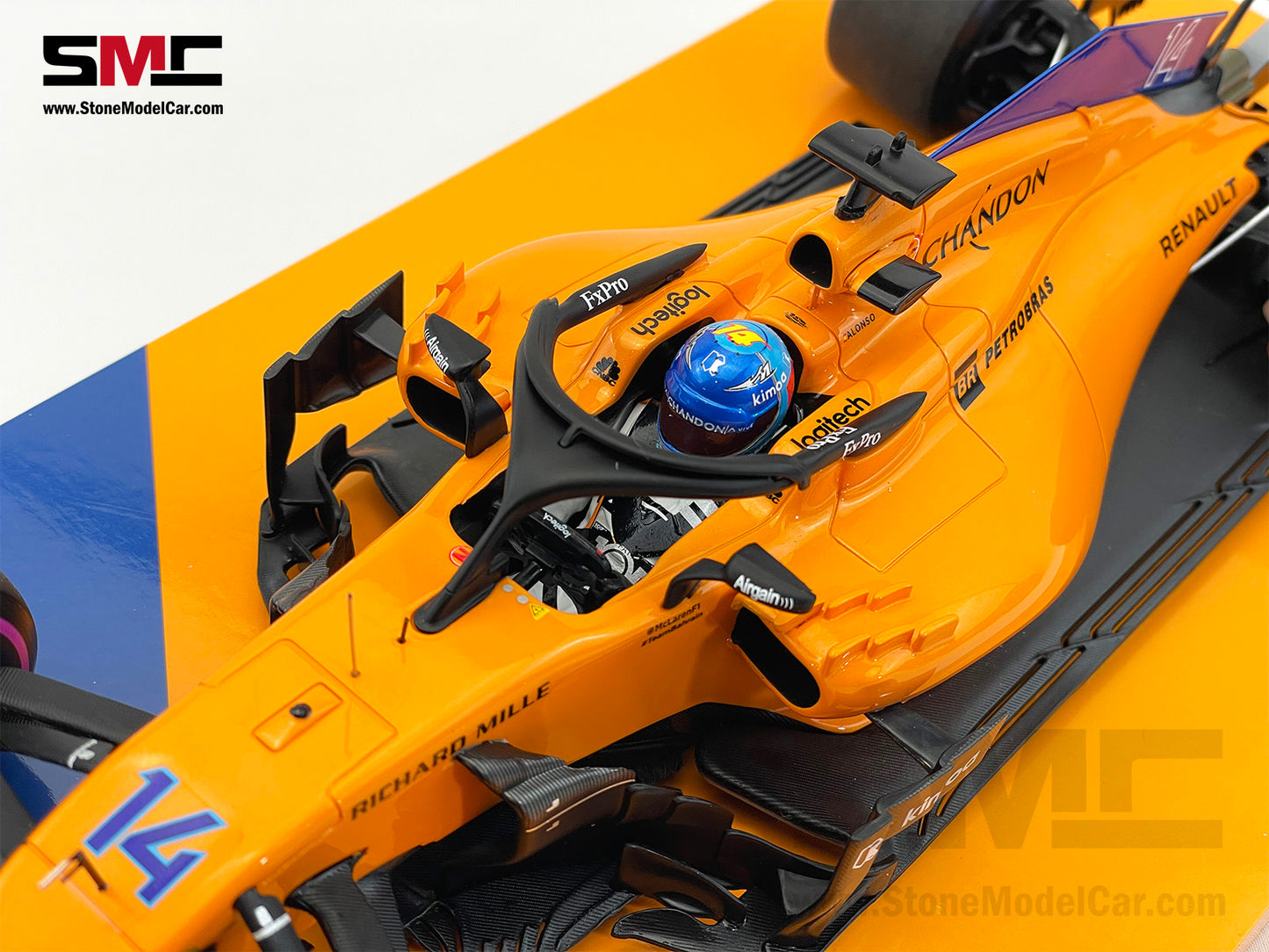 McLaren F1 MCL33 #14 Fernando Alonso Canada 2018 300th GP 1:18 MINICHAMPS Gift Box