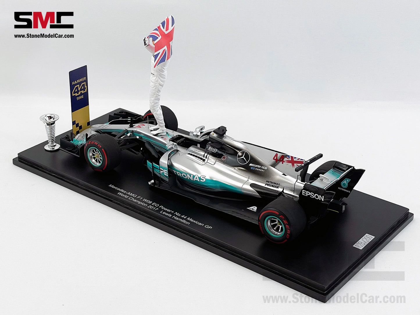 Mercedes F1 W08 #44 Lewis Hamilton Mexico GP 2017 4x World Champion 1:18 Spark with Figure