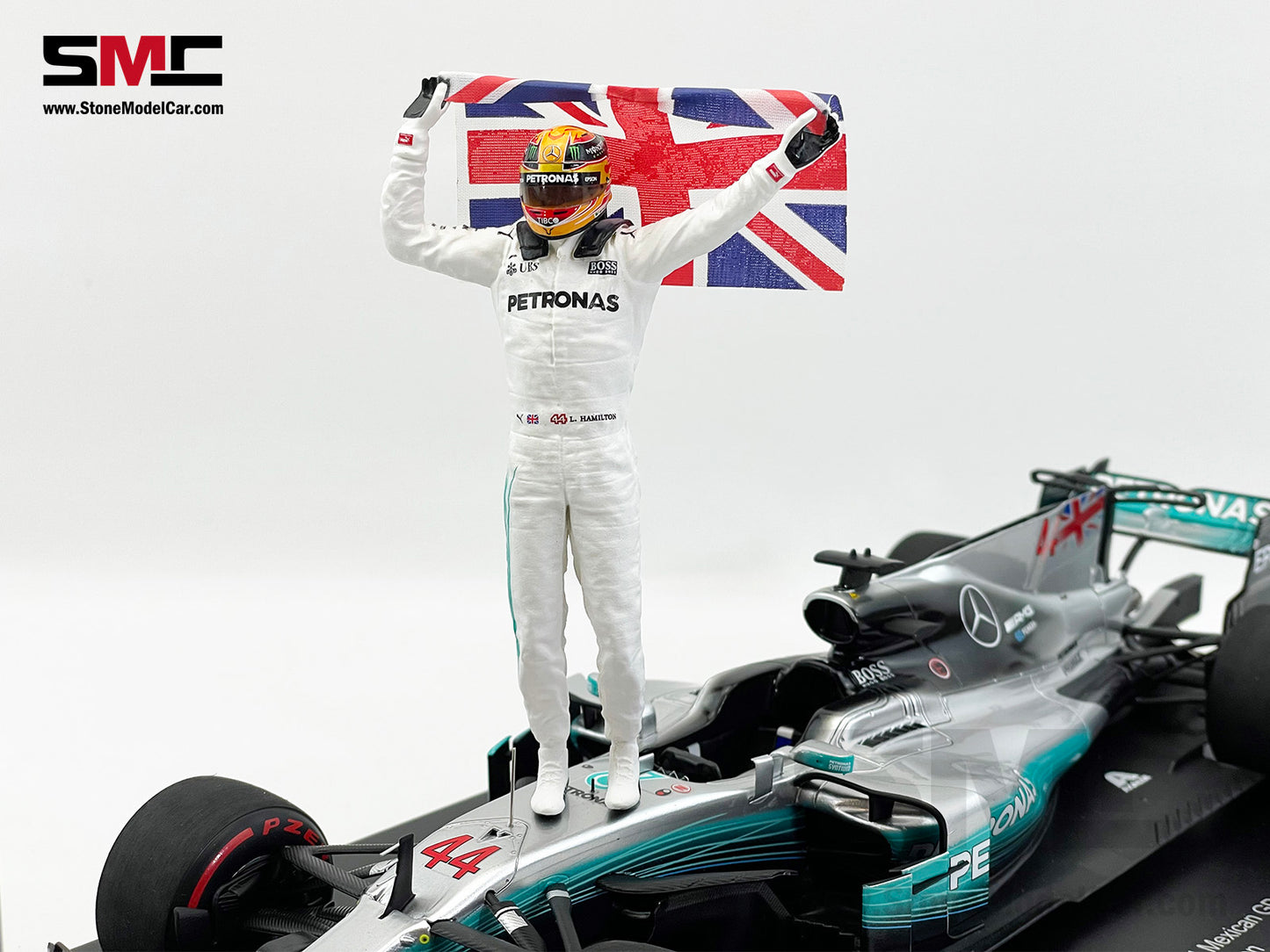 Mercedes F1 W08 #44 Lewis Hamilton Mexico GP 2017 4x World Champion 1:18 Spark with Figure
