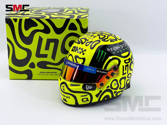 McLaren F1 MCL38 #4 Lando Norris Miami GP 2024 1st Career Win BELL 1:2 Miniature Helmet