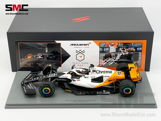 McLaren F1 MCL60 #81 Oscar Piastri 10th Monaco GP 2023 Special Livery Spark 1:18 18S899
