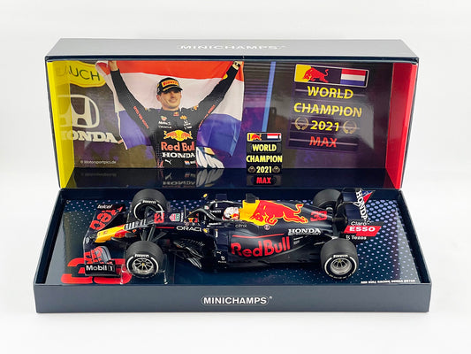 Repaired - MINICHAMPS 1:18 Red Bull F1 RB16B Max Verstappen Abu Dhabi 2021 World Champion