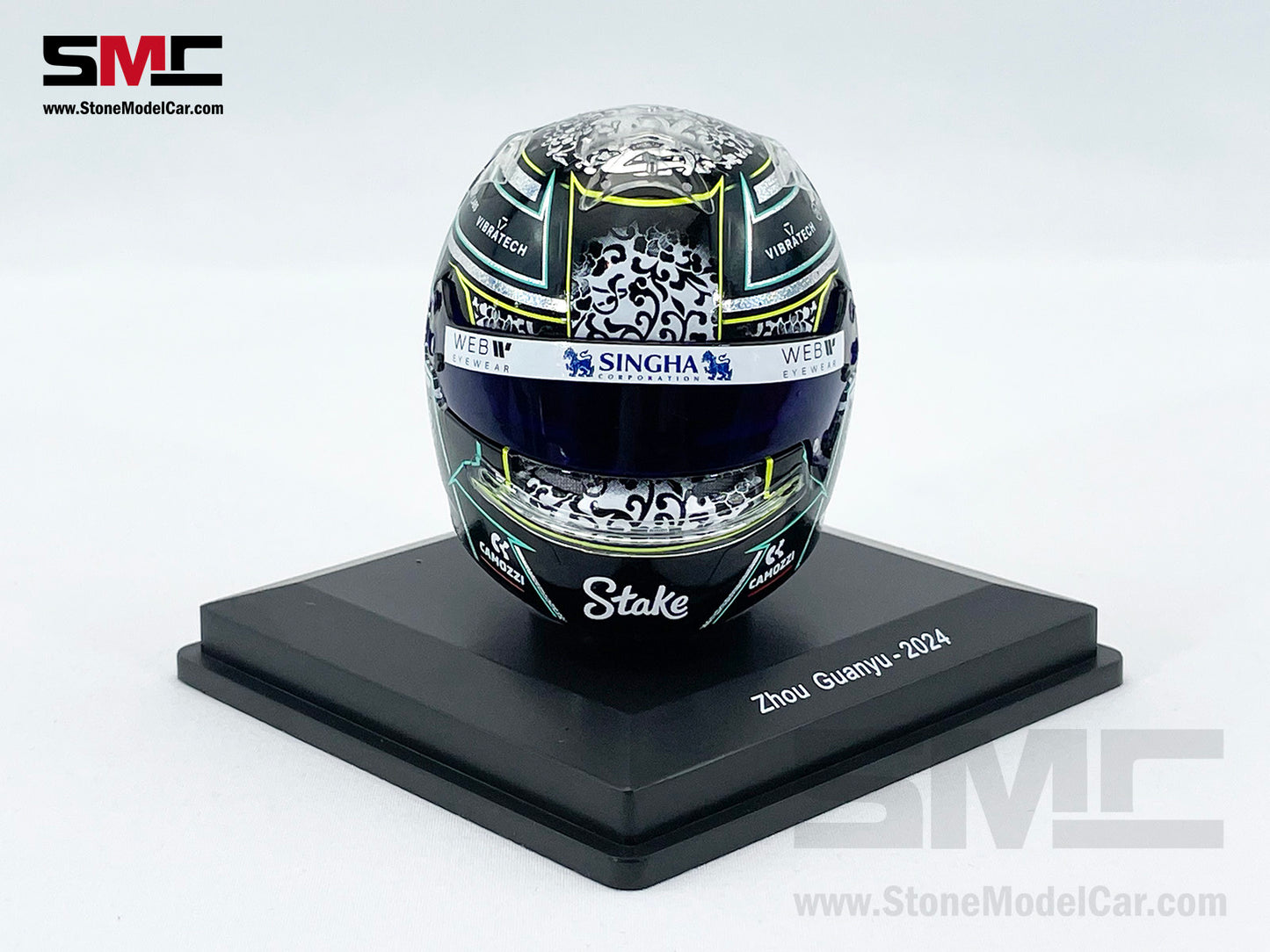 Stake KICK Sauber F1 C44 #24 Zhou Guanyu Year 2024 Spark 1:5 Miniature Helmet