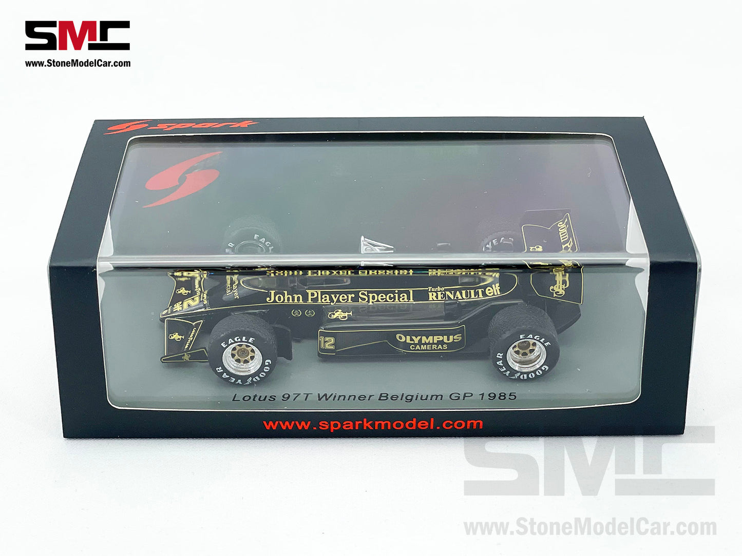 Lotus F1 97T #12 Ayrton Senna Belgian GP 1985 2nd Career Win 1:43 Spark with Decal