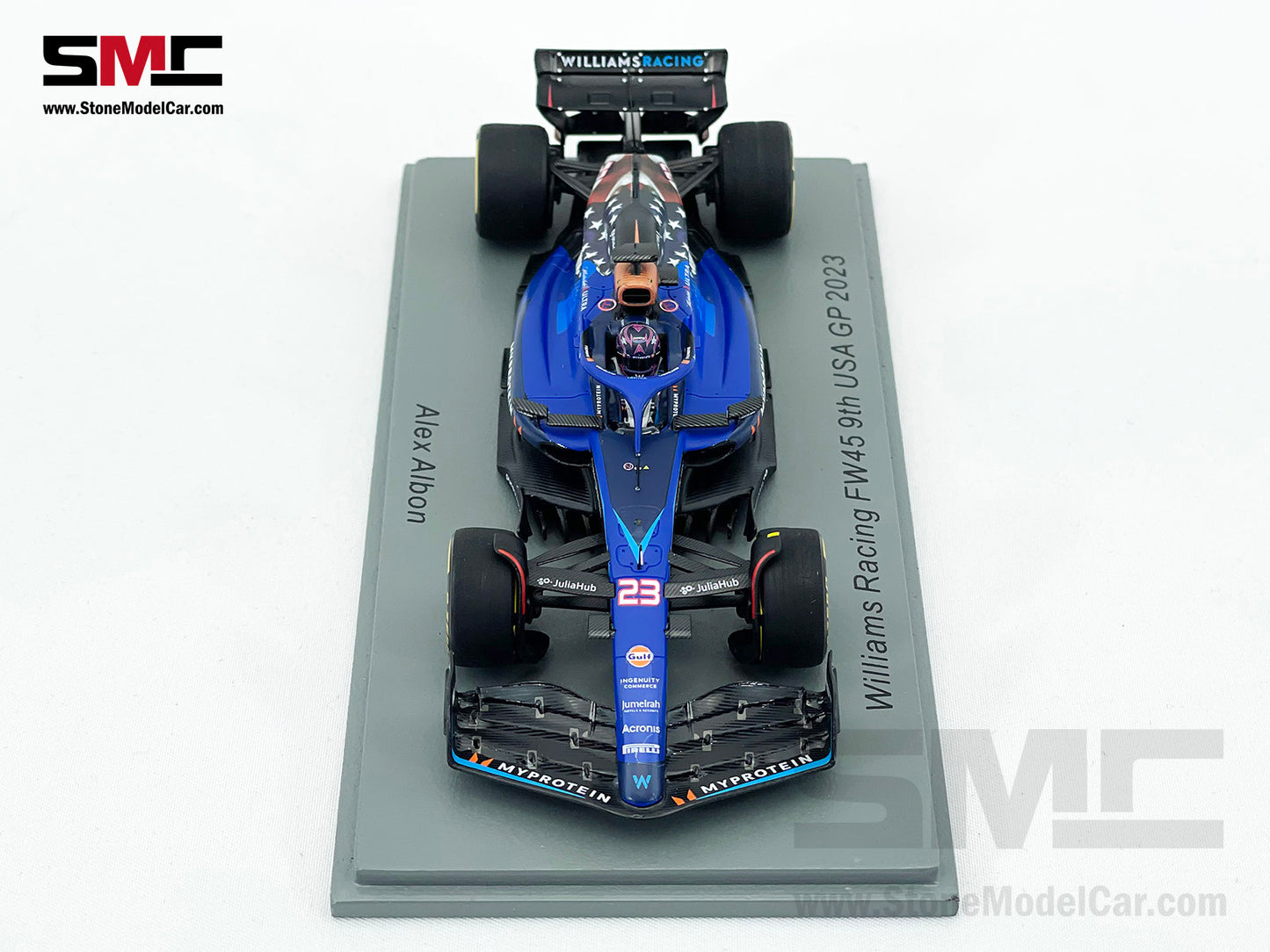 Williams F1 FW45 #23 Alexander Albon 9th US Austin GP 2023 Special Livery 1:43 Spark S8917