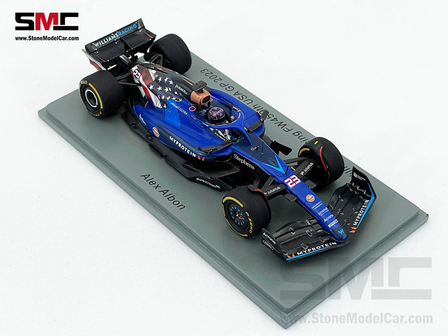Williams F1 FW45 #23 Alexander Albon 9th US Austin GP 2023 Special Livery 1:43 Spark S8917