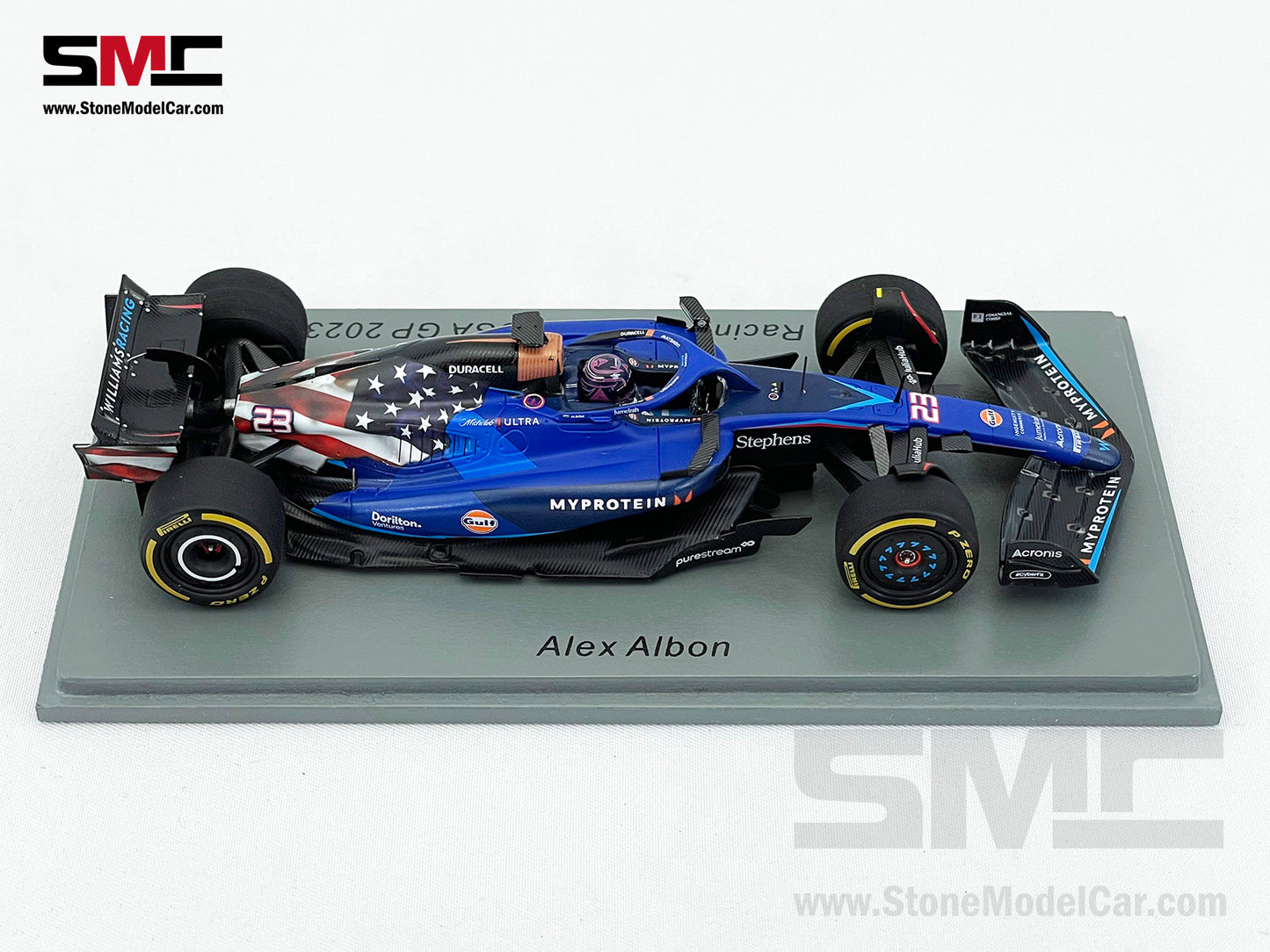 Williams F1 FW45 #23 Alexander Albon 9th US Austin GP 2023 Special Livery 1:43 Spark S8917