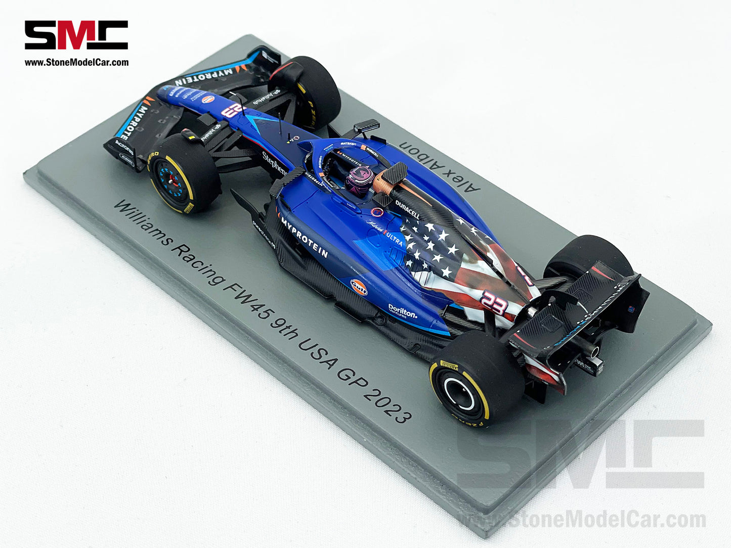 Williams F1 FW45 #23 Alexander Albon 9th US Austin GP 2023 Special Livery 1:43 Spark S8917