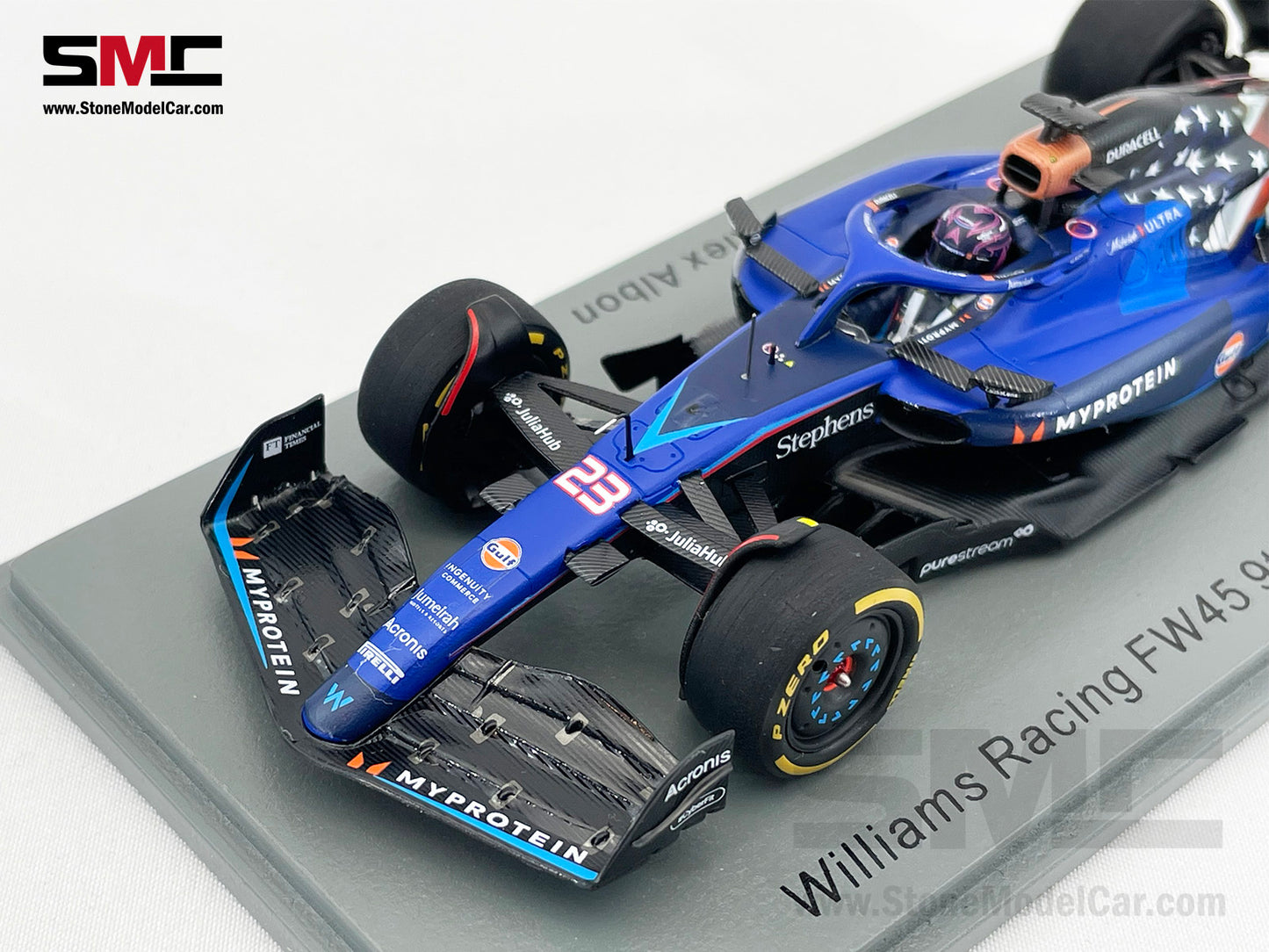 Williams F1 FW45 #23 Alexander Albon 9th US Austin GP 2023 Special Livery 1:43 Spark S8917
