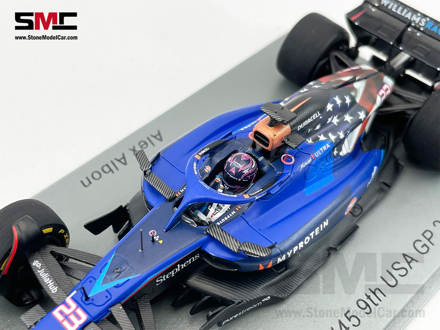 Williams F1 FW45 #23 Alexander Albon 9th US Austin GP 2023 Special Livery 1:43 Spark S8917