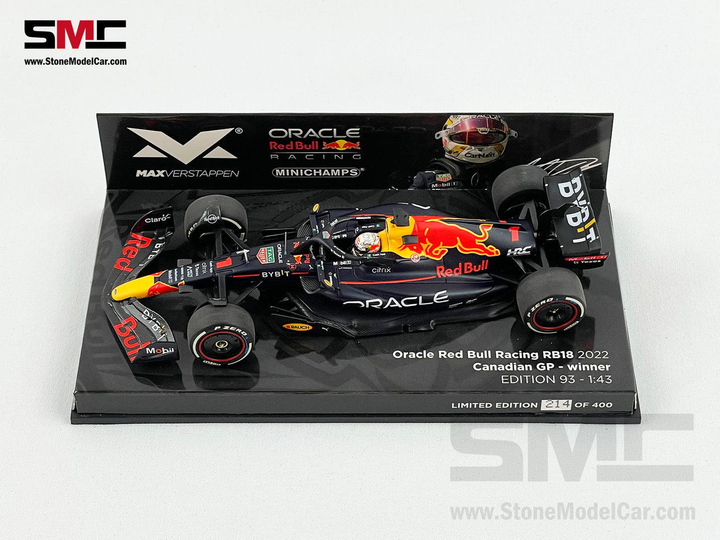 Red Bull F1 RB18 #1 Max Verstappen Canada GP 2022 World Champion 1:43 MINICHAMPS