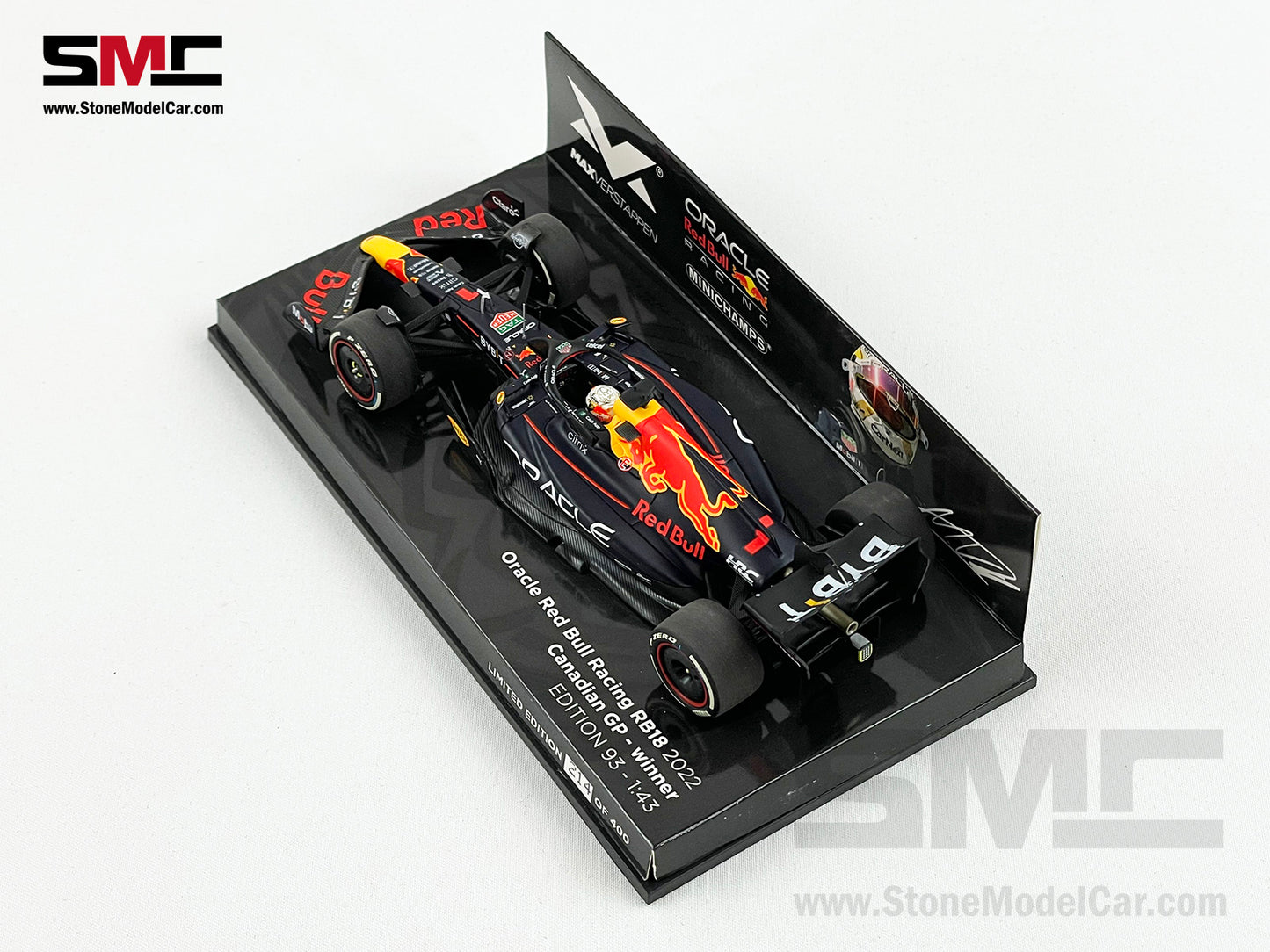 Red Bull F1 RB18 #1 Max Verstappen Canada GP 2022 World Champion 1:43 MINICHAMPS