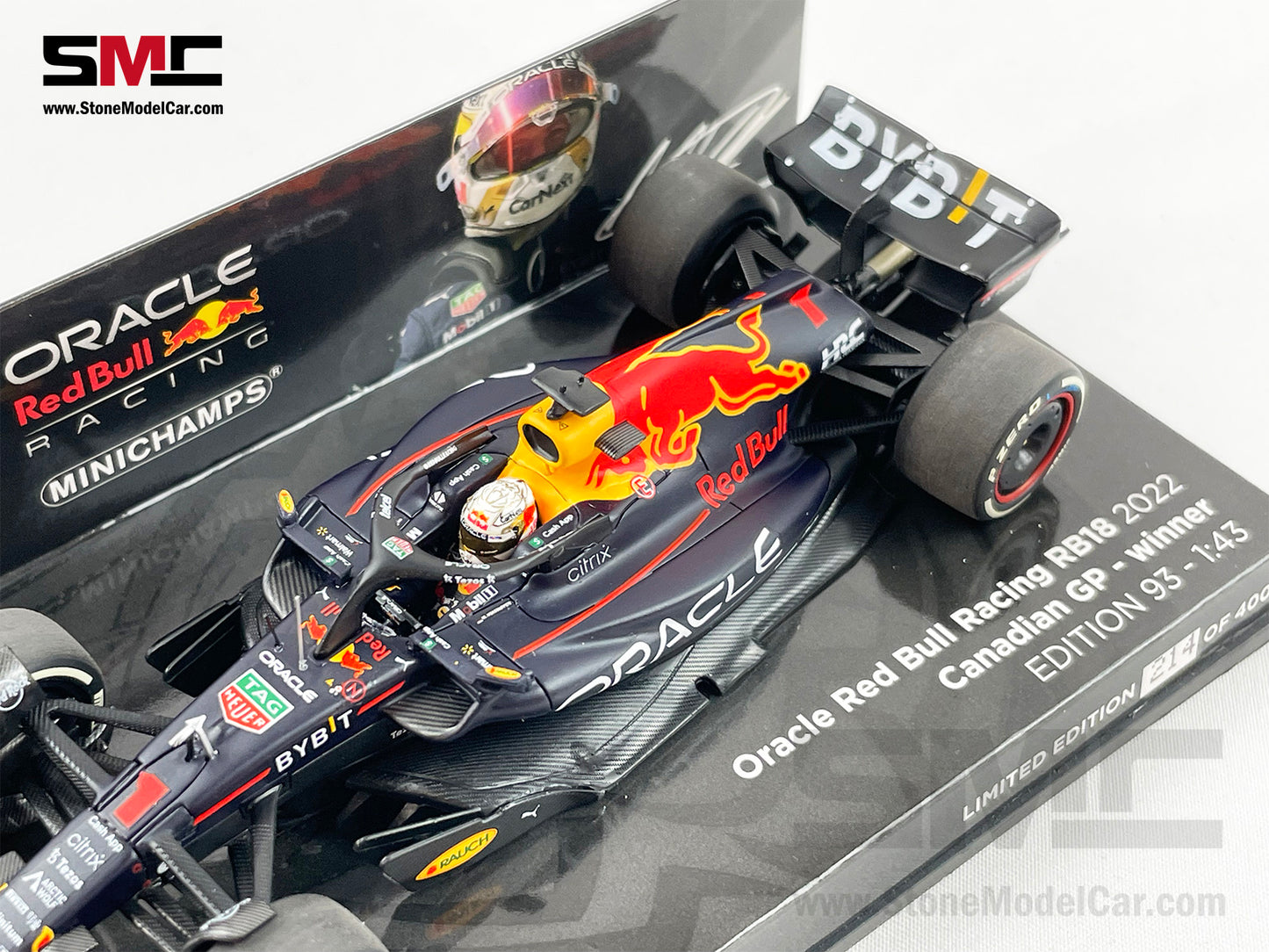 Red Bull F1 RB18 #1 Max Verstappen Canada GP 2022 World Champion 1:43 MINICHAMPS