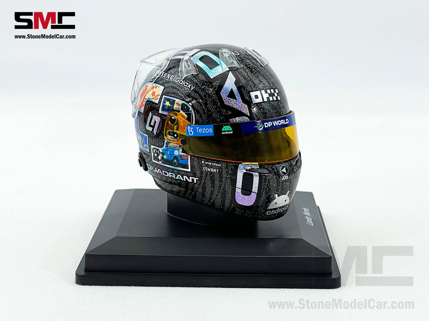 McLaren F1 MCL60 #4 Lando Norris Singapore GP 2023 Spark 1:5 Miniature Helmet 5HSP108
