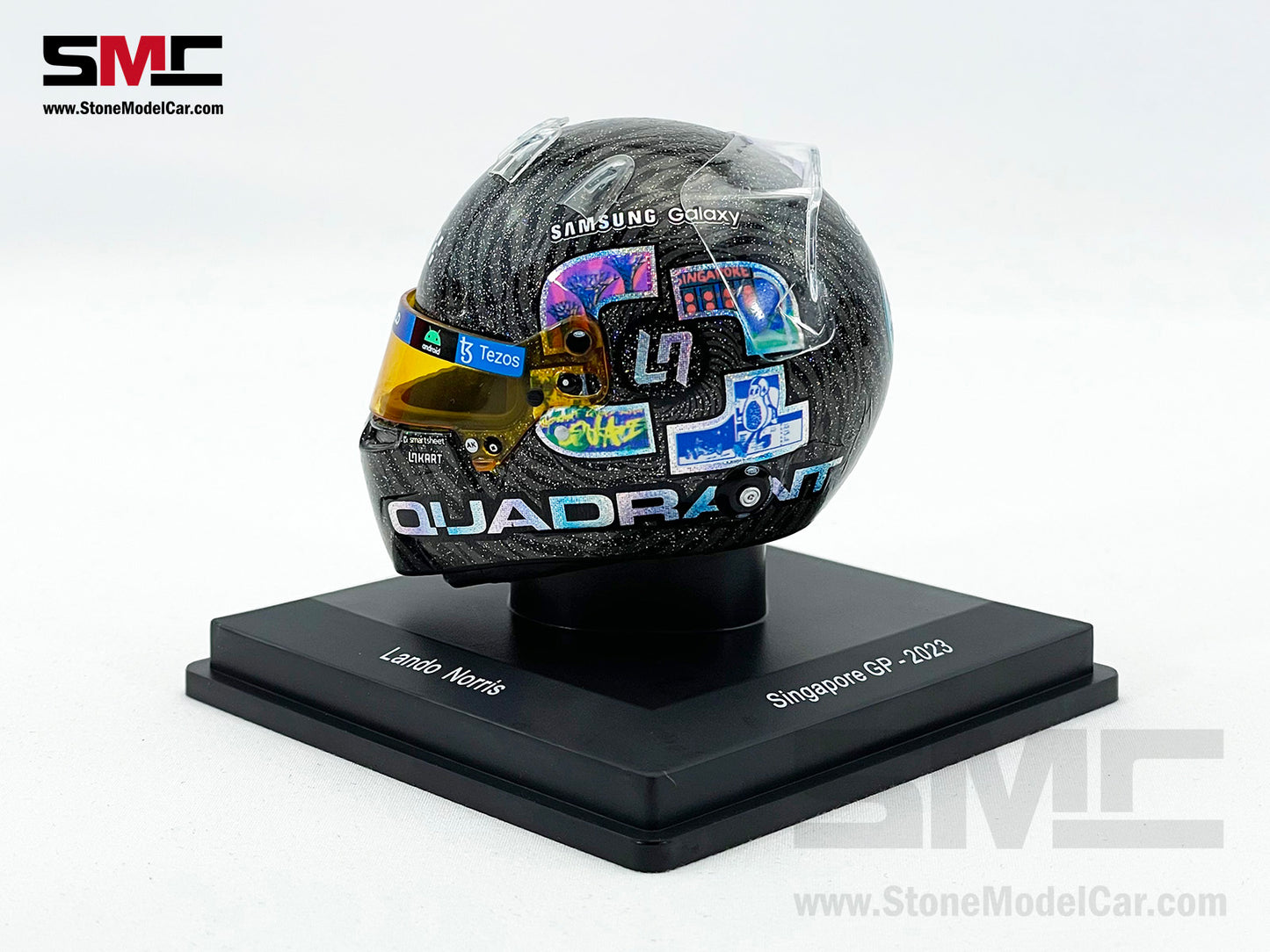 McLaren F1 MCL60 #4 Lando Norris Singapore GP 2023 Spark 1:5 Miniature Helmet 5HSP108