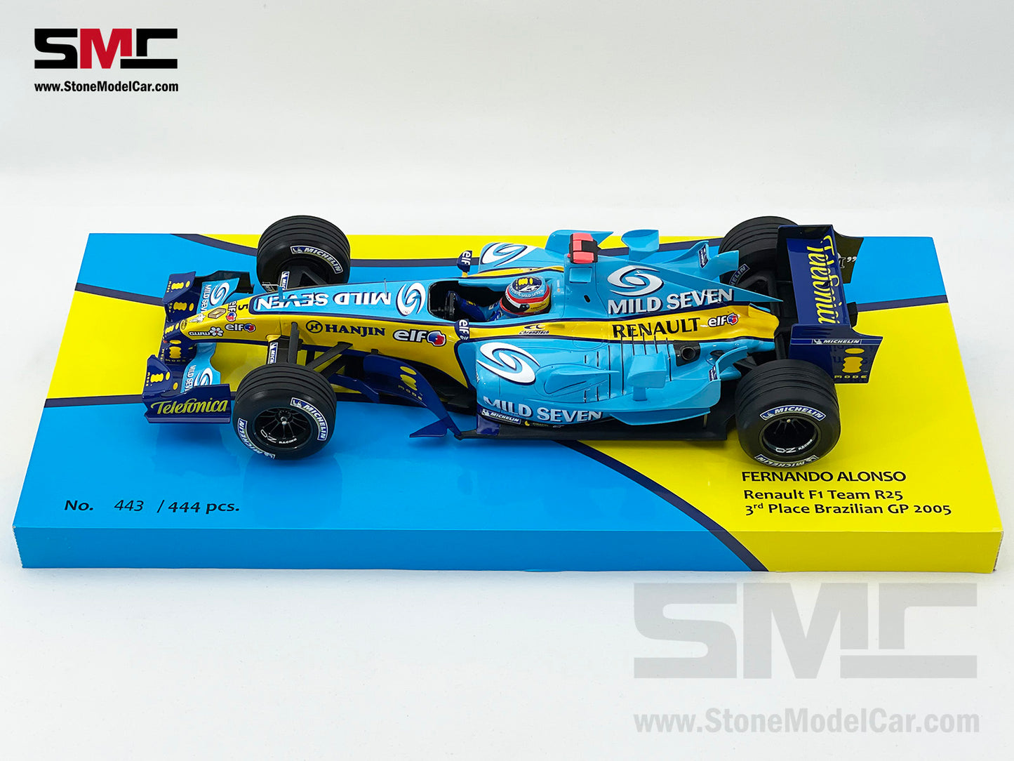 Renault F1 R25 #5 Fernando Alonso Brazil GP 2005 World Champion 1:18 MINICHAMPS Resin Edition Gift Box