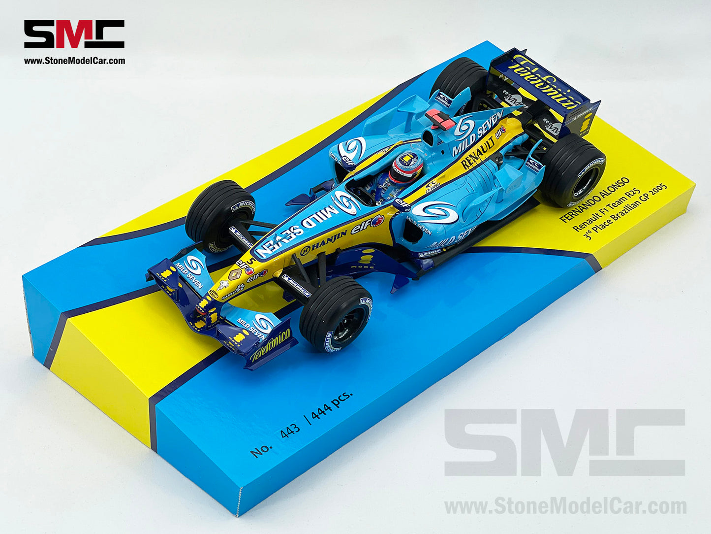 Renault F1 R25 #5 Fernando Alonso Brazil GP 2005 World Champion 1:18 MINICHAMPS Resin Edition Gift Box