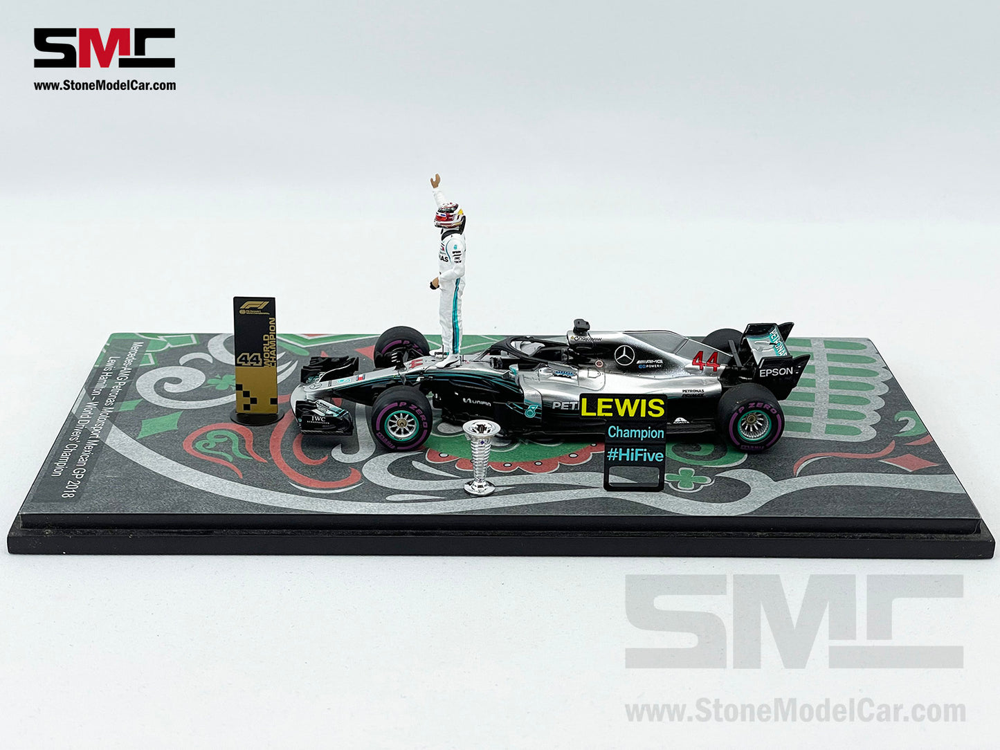 2018 5x World Champion Mercedes F1 W09 #44 Lewis Hamilton Mexico GP 1:43 Spark Figure Edition
